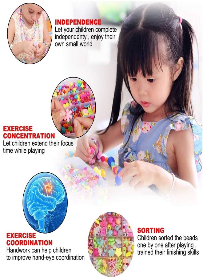 DAYANIDHI Kids Creative Jewellery Making Kit| Acrylic Mixed Color Letter Fish Star Flower Candy Beads| Girls Jewelry Craft Bead with Holes Art Necklace Bracelets Crafting Bead Kit (Pack of 1) - Image 4